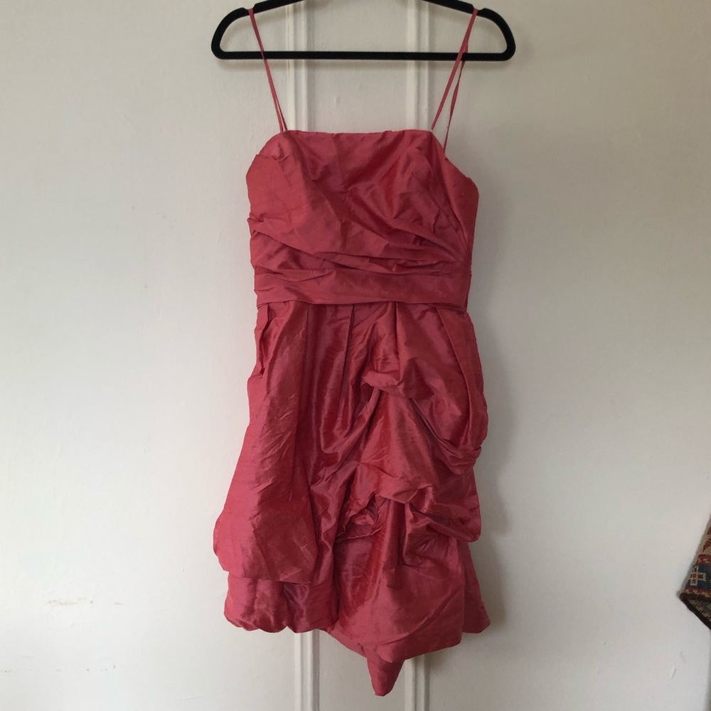 Watters & Watters textured silk mini party dress 4